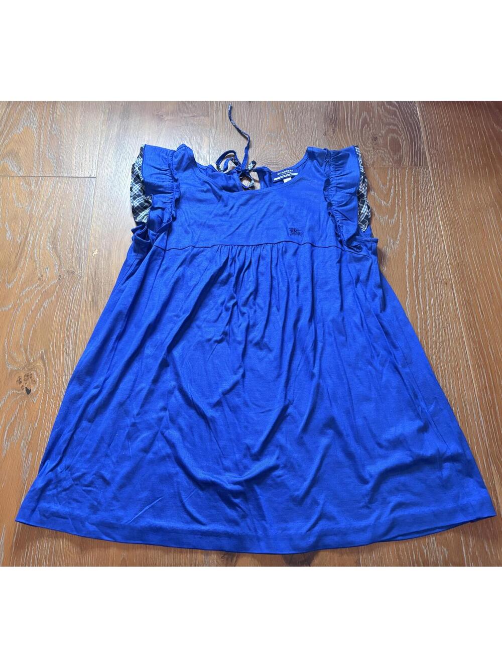 Burberry London Blue Top with Ruffled Sleeves Size 38 Medium